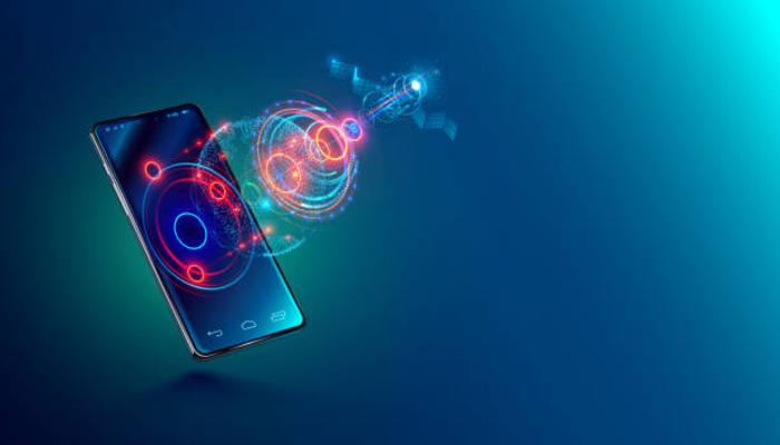 An undated, representational image of satellite connection with a phone. — iStock