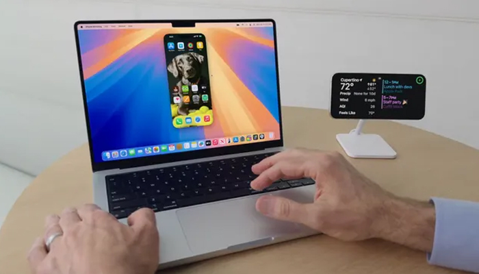 An undated image of iPhone Mirroring on Mac. — Apple