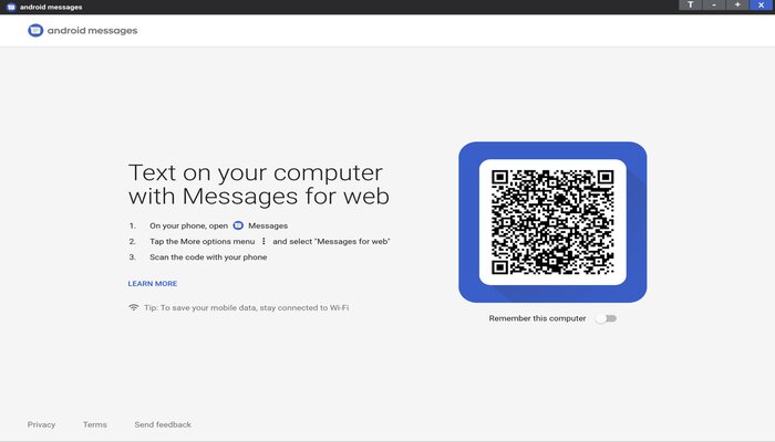 An undated image of Google Messages webpage. — Chrome Web Store