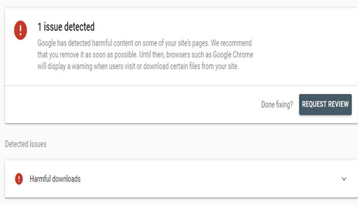 An undated image showing a warning alert from Google. — Google Help