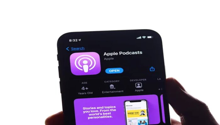 An undated image of Apple Podcasts app. — depositphotos
