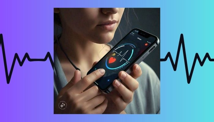 An undated image of a person chec king heartbeat on an iPhone. — Meta/Canva