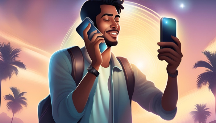 An AI-generated image of a man capturing a photo. — Canva