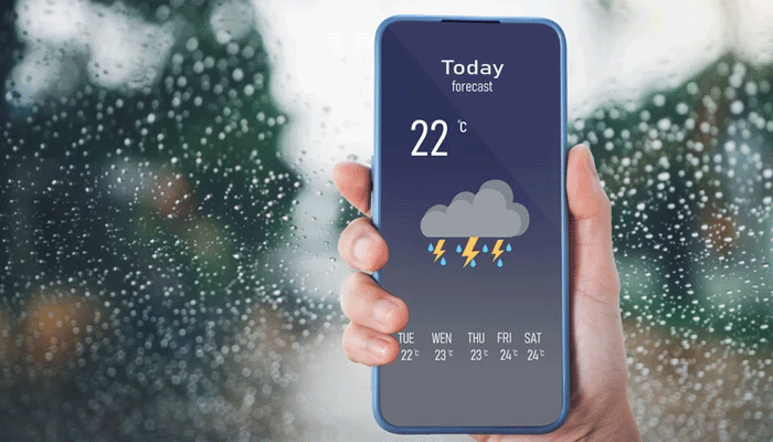 An undated image showing weather update on a smartphone. — Shutter Stock