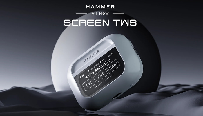 An undated image of Hammer Screen TWS Earbuds. — Hammer