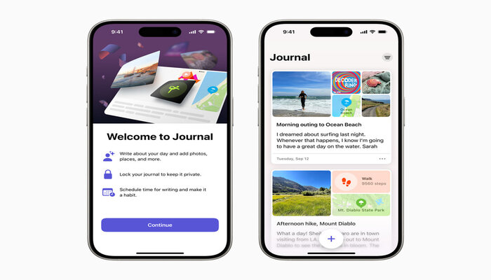 An undated image of Apple Journal app. — Apple