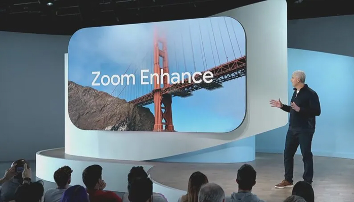 An undated image of Zoom Enhance. — Google
