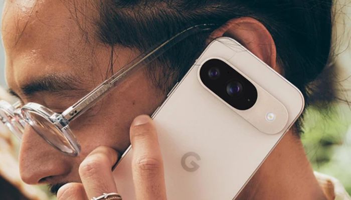 An undated image of a person using a Google Pixel 9 phone. — Google Store