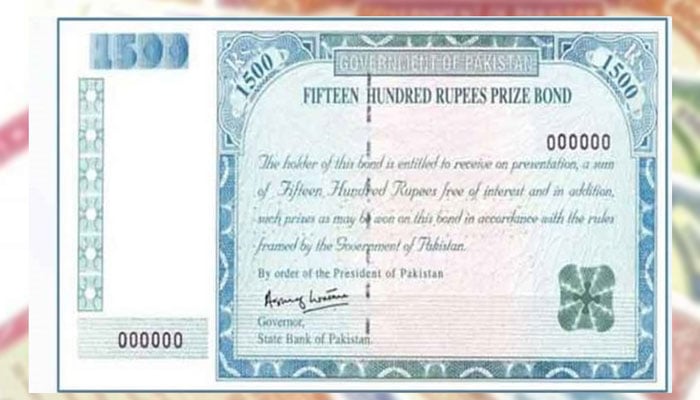 An undated image of Rs1,500 prize bond. —State Bank of Pakistan