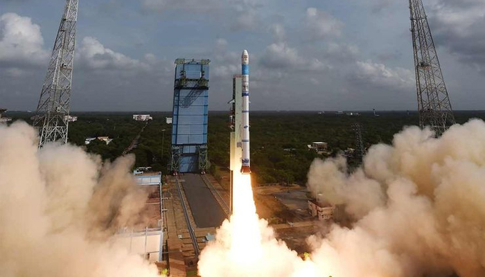An undated image of EOS-08. — X/ISRO