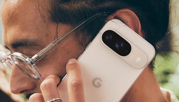 An undated image of a person using a Google Pixel 9 phone. — Google