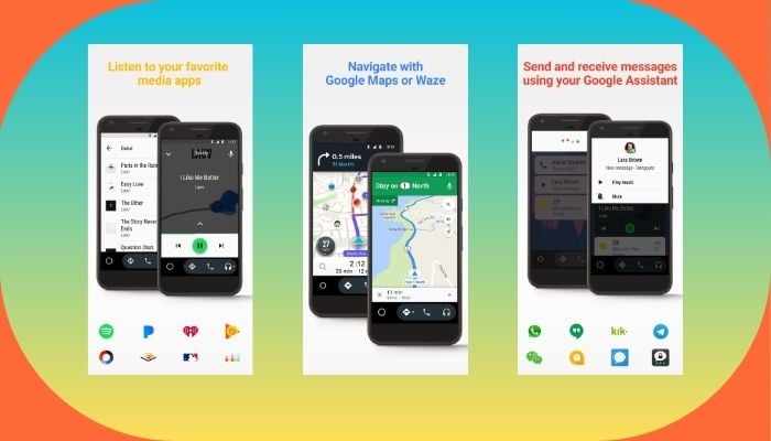An undated image of Android Auto features. — Google Playstore/Canva
