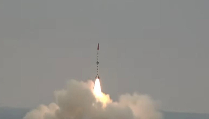 A screengrab showing the training launch of surface-to-surface Shaheen-II ballistic missile on August 20, 2024. — YouTube/ISPR