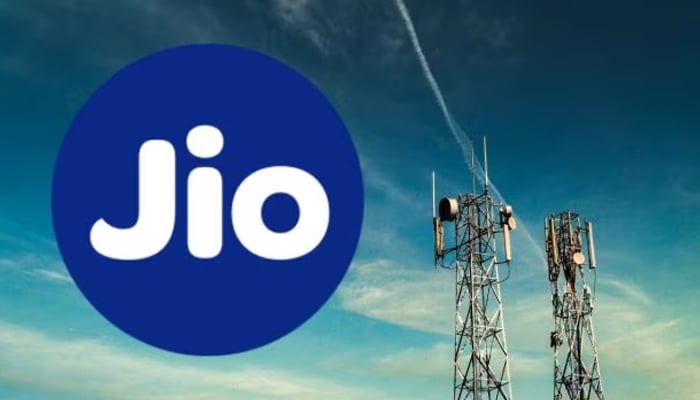 An undated image showing Reliance Jio logo along with towers. — Unsplash