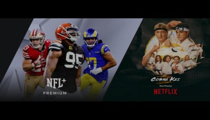 An undated image of NFL+ and Netflix partnership poster. — Verizon