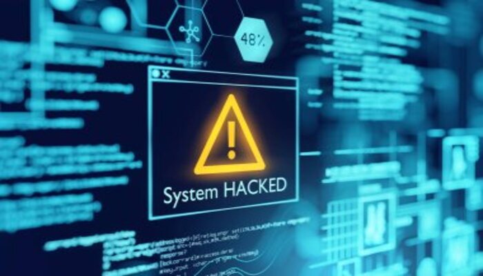A representational image of a screen warning a system hacked. — DepositPhotos