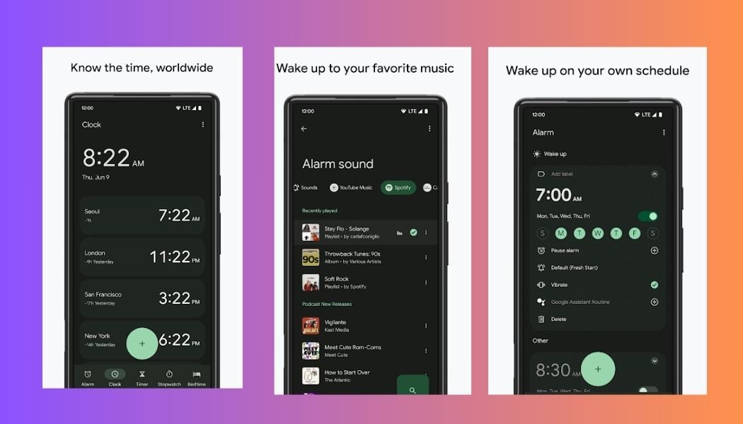 An undated image of the Clock app. — Google Play Store