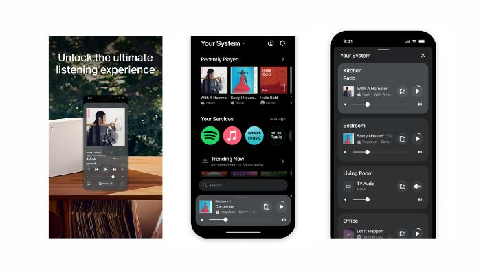 An undated image of Sonos app features. — Google Play Store