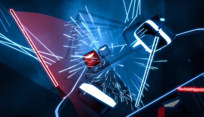 In-game image of Beat Saber game. — Steam
