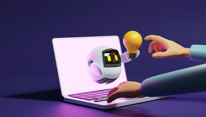 A representational image of a person interacting with an AI chatbot. — Canva