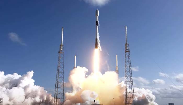 An undated image of SpaceX launching Starlink Satellites. — Space