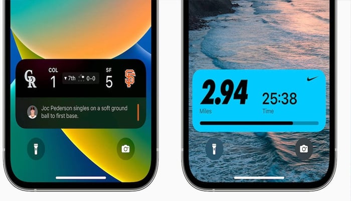 An undated image showing live sports score on iPhones screen. — AppleInsider