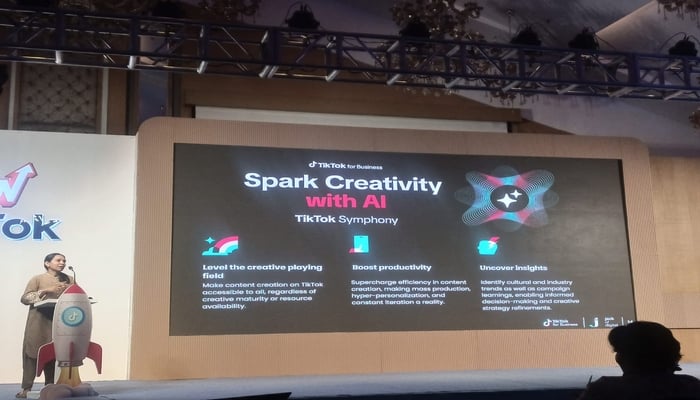The image shows TikTok Global Business Solutions and Partnership Manager Pakistan Faiza Zafar at the Grow with TikTok event held on August 31 in Karachi, Pakistan. — Picture by author