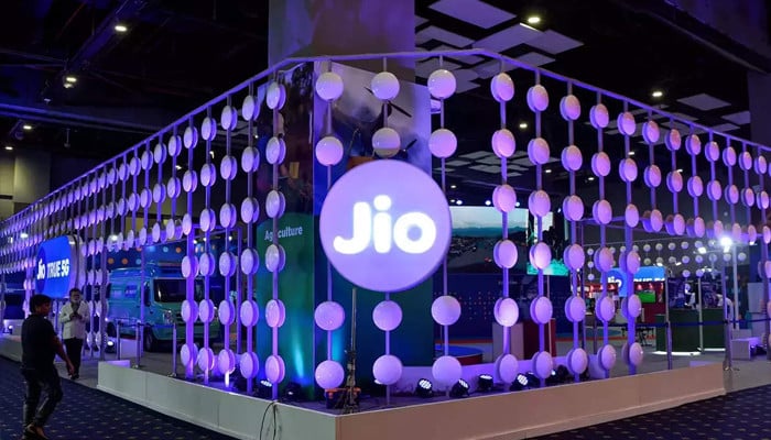 An undated image of Reliance Jio outlet in an event. — Getty Images