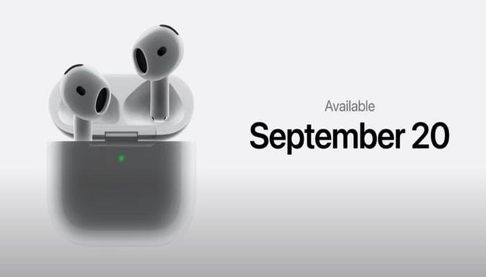 A still image of live demo of Apple AirPods 4 held on September 9 at Apple Park in Cupertino. — Screengrab via YouTube Apple channel