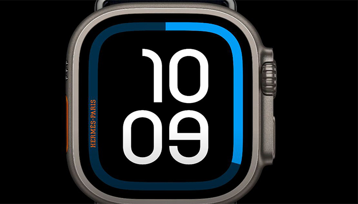An undated image showing time on a Apple Watch Ultra. — Apple