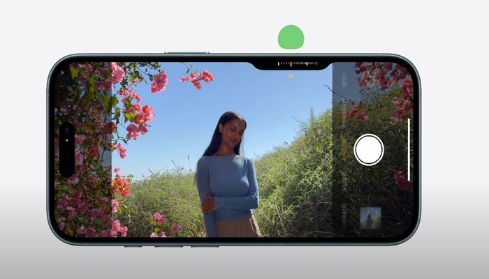 A still image of Live Demo of Apple iPhone 16 Pro shutter button held on September 9 at Apple Park in Cupertino. — Screengrab via YouTube Apple channel