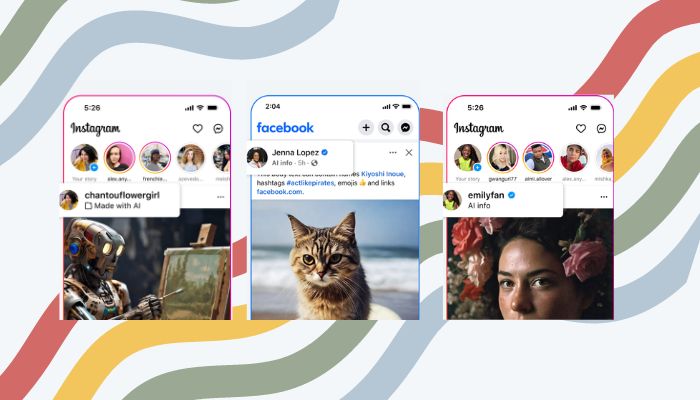 An undated image of the AI Info feature on Instagram and Facebook. — Meta