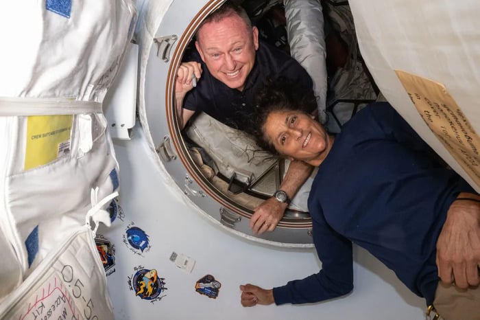 An undated image of astronauts Suni Williams and Butch Wilmore inside the Boeing Starliner spacecraft. — NASA