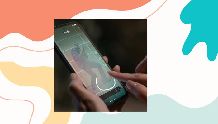 An undated image of a person using Circle to Search on smartphone. — Google/Canva