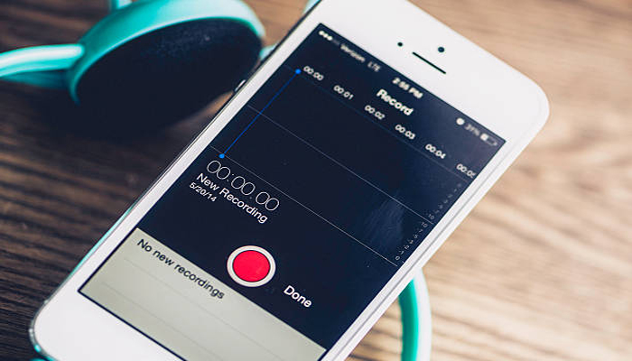 An undated image showing audio recording app on a iPhone. — iStock