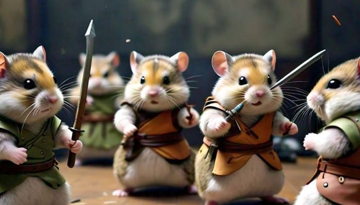 An AI-generated image of a hamster kombat. — Meta/Canva