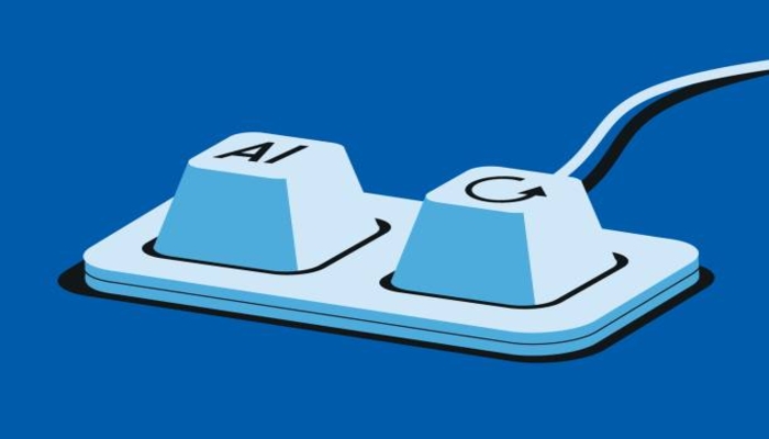 An undated, representational image of an AI key. — iStock