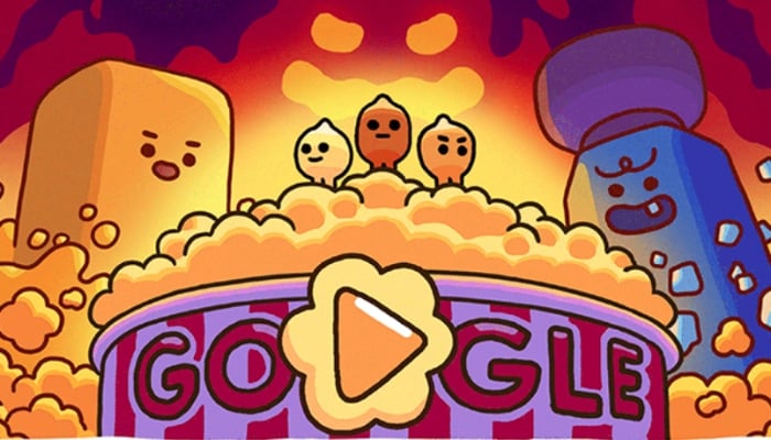 A screenshot of Google Doodle Celebrating Popcorn. — Screengrab/Google Doodles