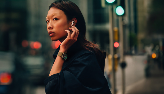 An undated image of a person wearing Apple Watch Series 10. — Apple