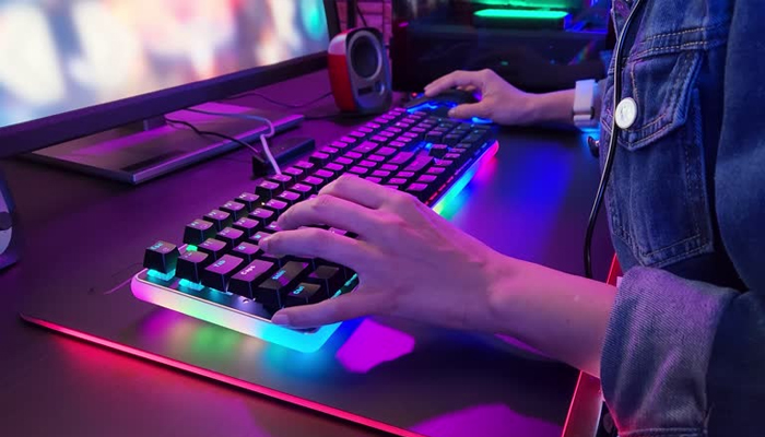 An undated image showing a person using gaming keyboard. — Getty images