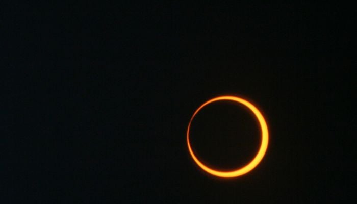 An undated image of annular solar eclipse. — NASA