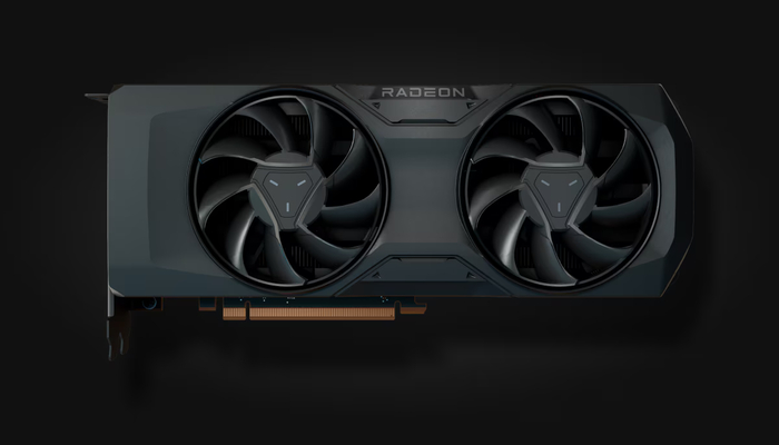 An undated image of Radeon RX 7700 XT GPU. — AMD