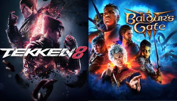 An undated image of Tekken 8 (left) and Baldurs Gate 3 (right) posters. — Tekken/PlayStation