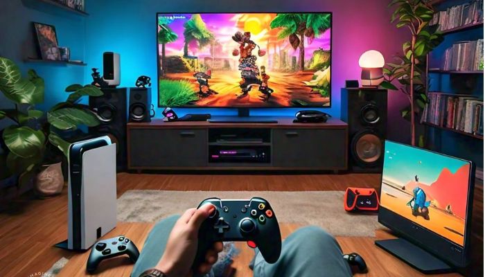 An AI-generated image of gaming consoles. — Meta