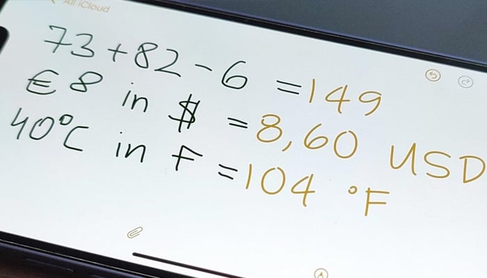 An undated image showing Math Notes app on a iPhone. — Apple - Gadget Hacks