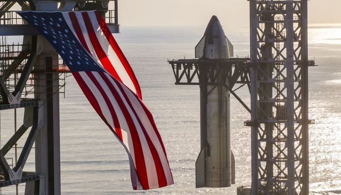 SpaceXs Starship Flight 5 spacecraft is hoisted atop its Super Heavy booster ahead of a planned launch on Oct. 13. — SpaceX
