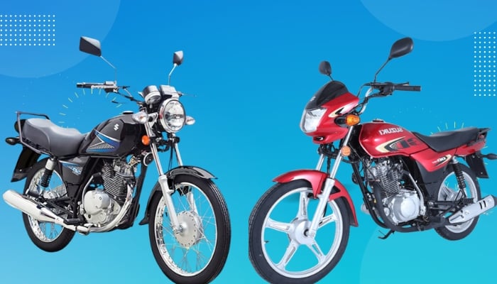 An undated image showing Suzuki GS150 (left) and GD110S (right). — Suzuki/ Canva