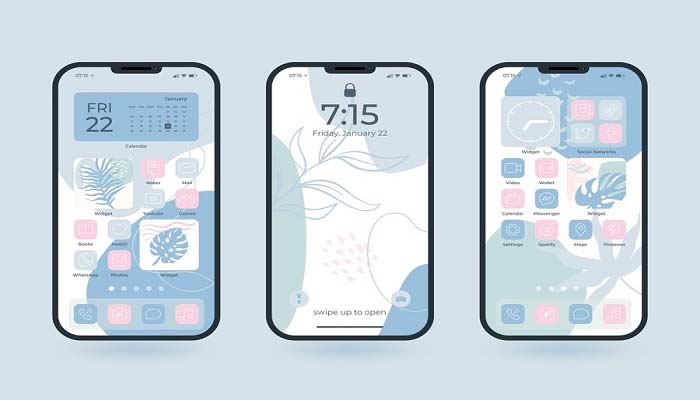 The image is an animation of the iPhone home screen. — Freepik