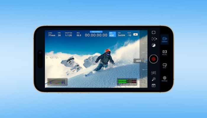 An undated image showing Blackmagic Camera interface. — App Store/Canva