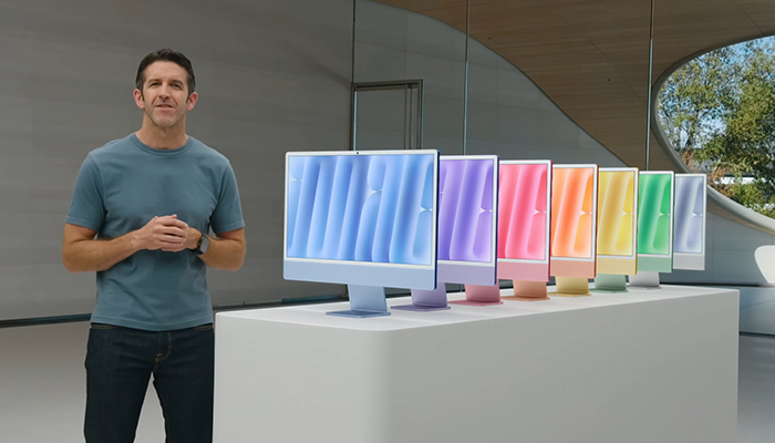 A still image showing iMac in new colour options in Apple iMac Announcement 2024 held on October 28. — Screengrab via YouTube Apple channel